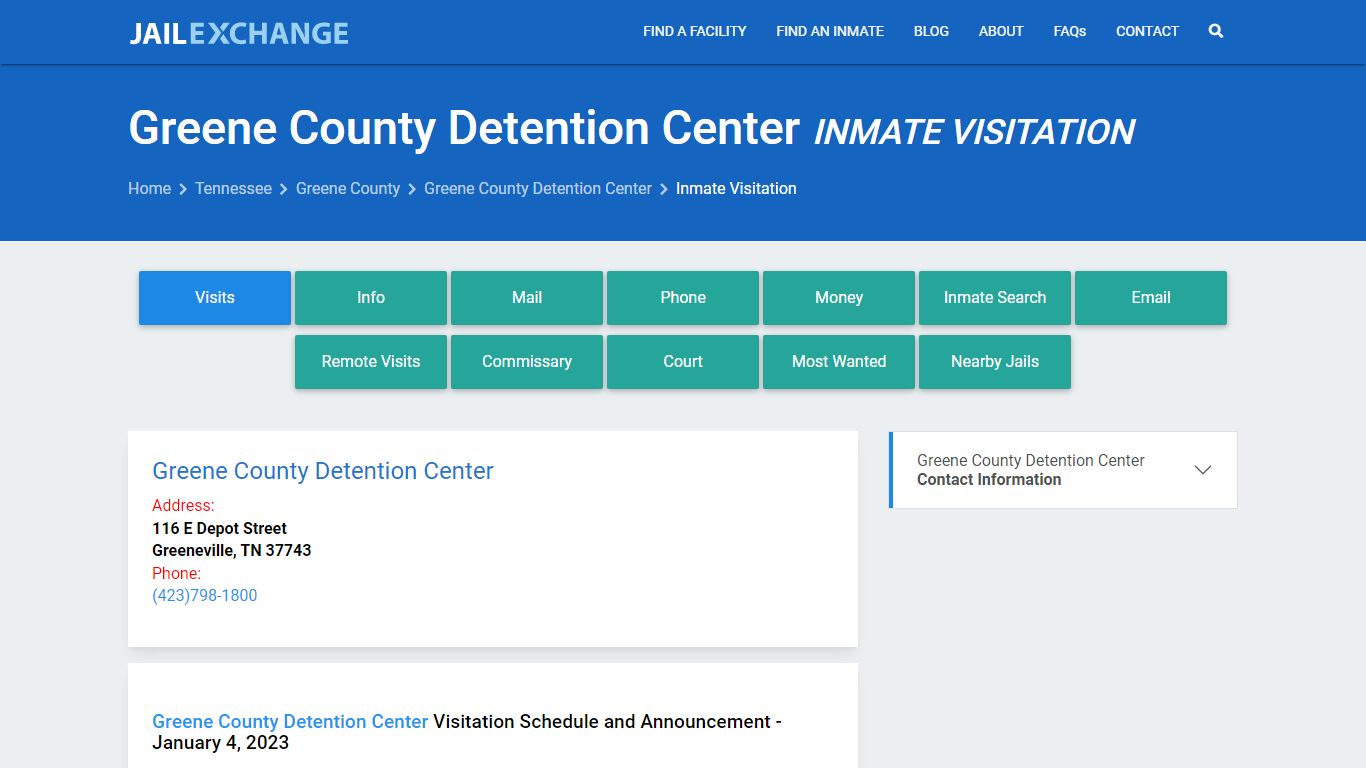 Inmate Visitation - Greene County Detention Center, TN - Jail Exchange